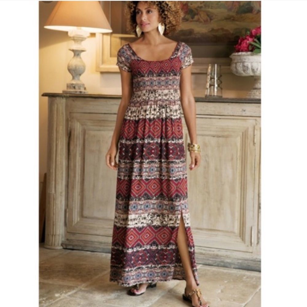𝅺SOFT surroundings Sz XSm macelo maxi dress bohemian